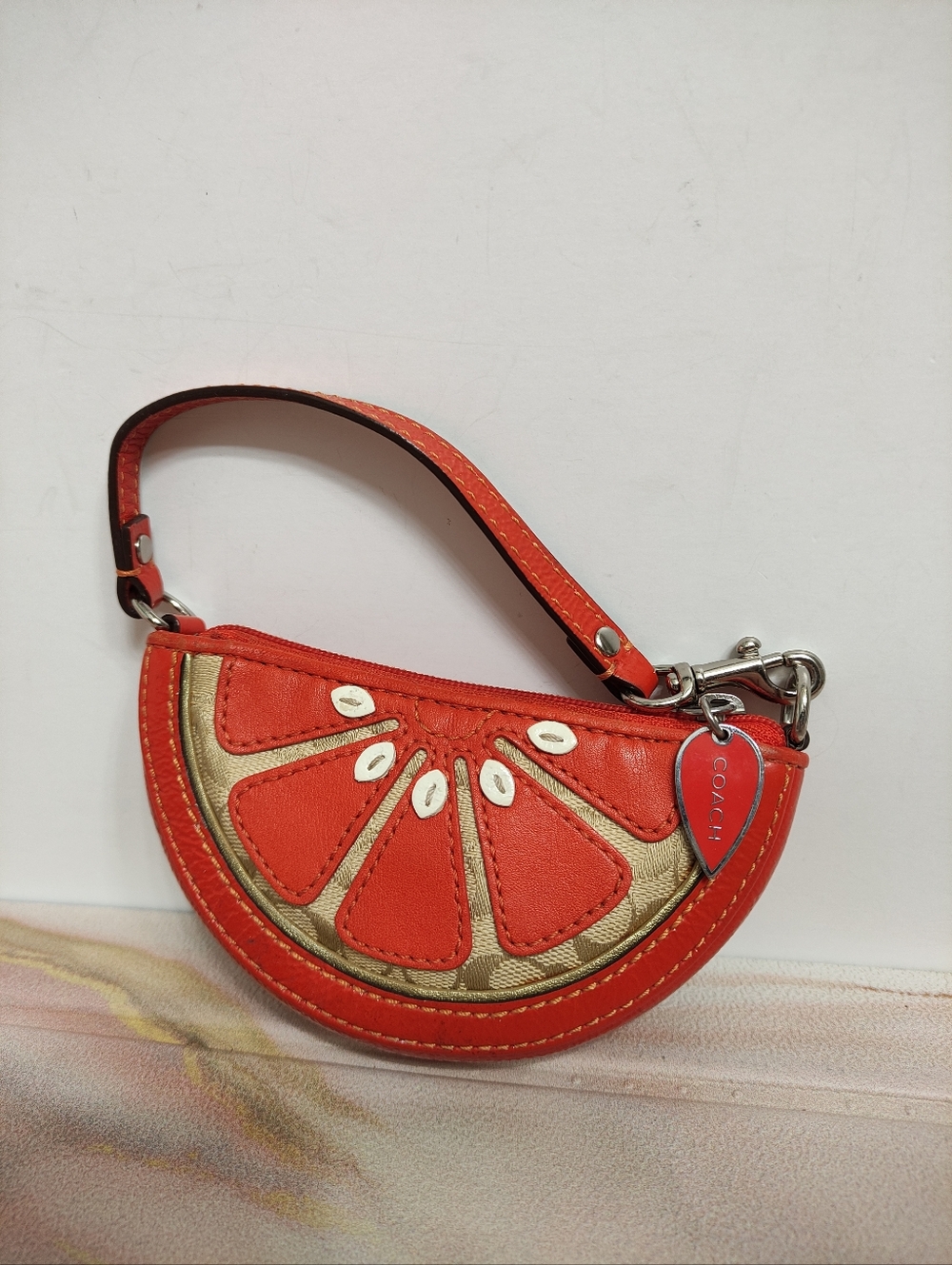 Vintage Y2K Coach F60659 Orange Coin Purse - Picture 4 of 14